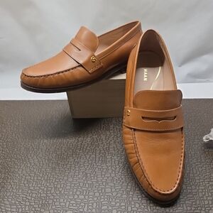 Cole Haan Women's Tan Leather Penny Loafers 9B